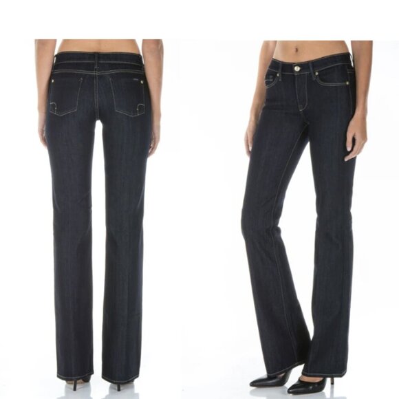 Fidelity " The Lily" Mid/High Rise Dark Wash Bootcut Casual Everyday Denim Jean - Picture 1 of 10